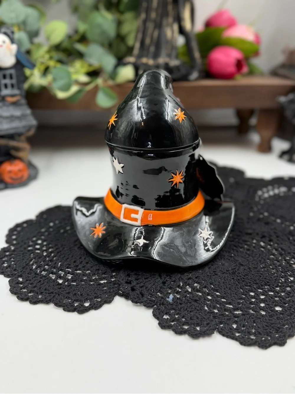 10 strawberry street witch hat ceramic candy dish halloween decor